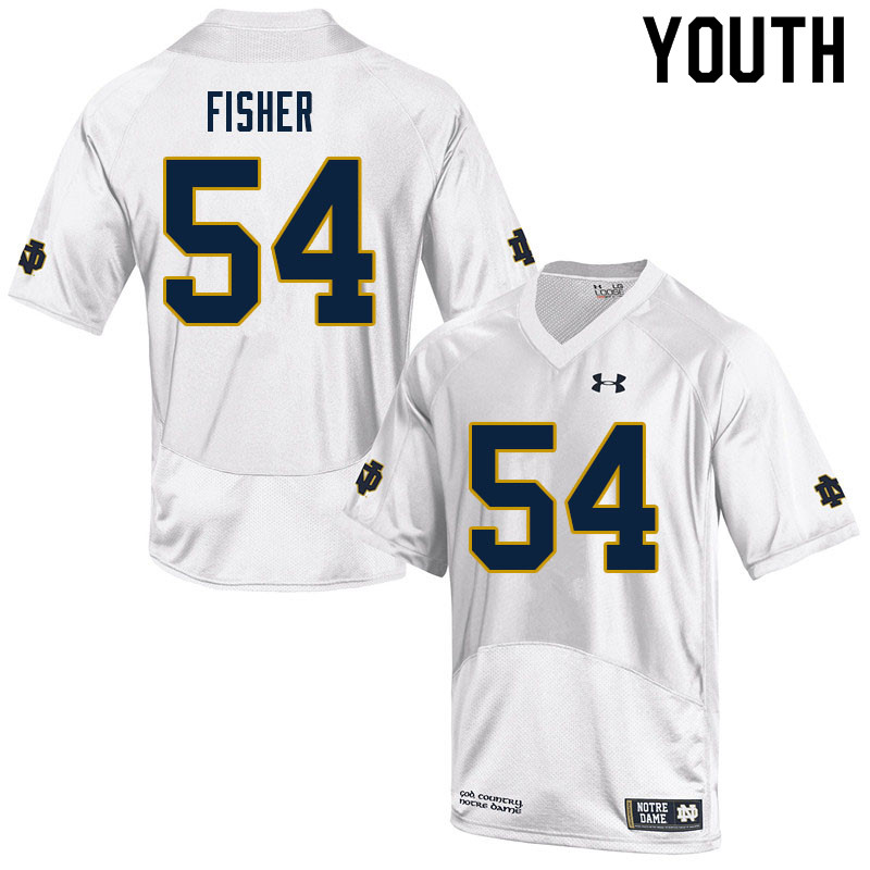 Youth NCAA Notre Dame Fighting Irish #54 Blake Fisher Stitched College Under Armour Authentic White Football Jersey UA10R85AV